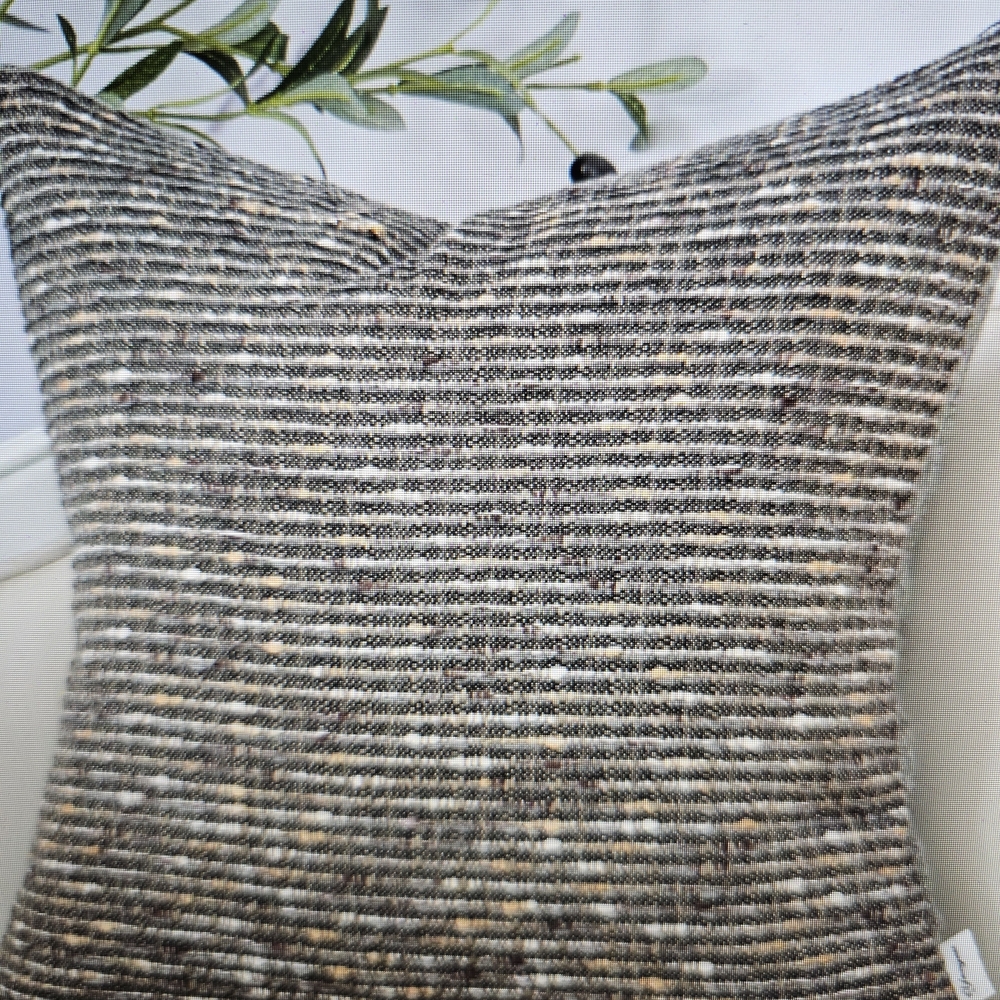 One 18 X 18 Textured Neutral Colors Decorative  Pillow Cover